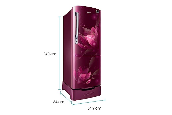 Samsung 215 L 4 Star Inverter Direct Cool Single Door Refrigerator(RR22T382XR8/HL, Blooming Saffron Red, Base Stand with Drawer) Samsung 215 L 4 Star Inverter Direct Cool Single Door Refrigerator(RR22T382XR8/HL, Blooming Saffron Red, Base Stand with Drawer)